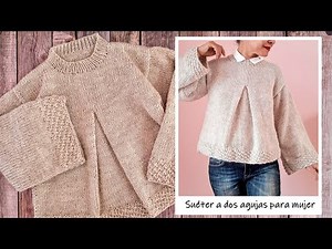 Suéter a dos agujas para mujer. APRENDE a HACER PALETONES en una prenda tejida. "SUÉTER TRINI"
