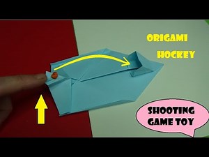 Origami Ice Hockey shooting game toy / Paper Ice Hockey game moving origami toy