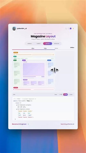 Magazine layout usable for blogs and other use cases built in #html and #css 🧑‍💻