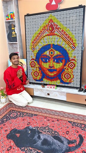 Navratri special mosaic art ♥️😍 #kingofcubers #shorts