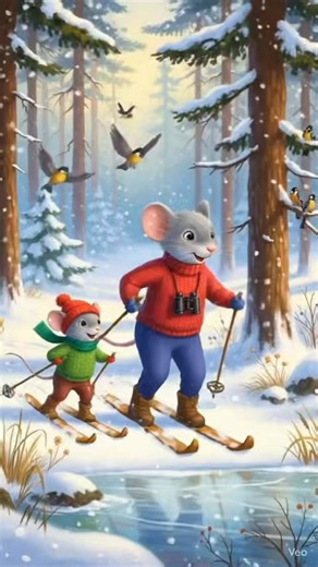 Skiing through the winter forest 🐭❄️ Bird-watching, quiet moments, and a father-son day in Mice Town. #micetown #merryxmas #cozywinter #cute | Lucy Sky