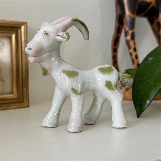Pastel Vintage Ceramic Goat Figurine • Hand Painted Farm Animal Decor • Made in Occupied Japan - Etsy