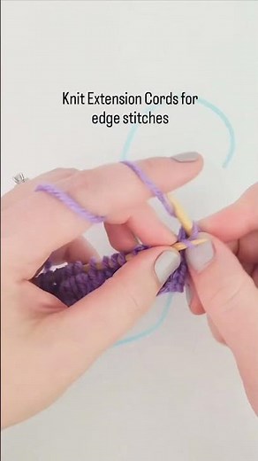 Knit Extension Cords for Edge Stitches