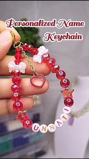 DIY Beaded Name Keychain 🔑✨ | Easy Personalized Keychain