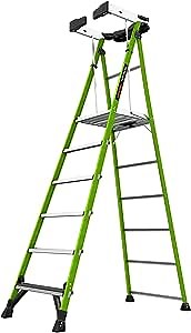 Fortress, 6' Model - ANSI Type IAA - 375 lb Rated, Fiberglass Platform Ladder with Ground CUE, Wraparound Enclosure, and Auto-Closing Gate
