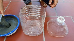 293K views · 8.6K reactions | Cement Craft Ideas - Making a Beautiful Plant Pot with Plastic Bottles and Cement for Garden At Home | Motcraft | Facebook