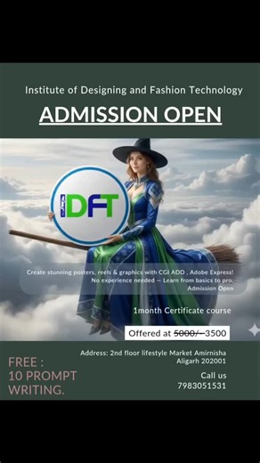 IDFT ALIGARH on Instagram: "Create stunning posters, reels & graphics with CGI ADD, Adobe Express! No experience needed — Learn from basics to pro. Admission Open"