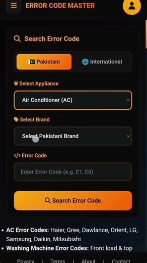AC ERROR CODES APP #acerrorcodes #acrepair #ac #microwave #refrigerator #washingmachine #inverter