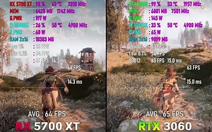 矿卡游戏评测 RX 5700 XT VS RTX3060 （上） 5700XT性价比还是高呀