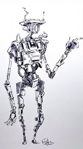 176K views · 45 reactions | Socially awkward robot for you #art #scifi #contemplation #characterdesign | Warpsol | Facebook