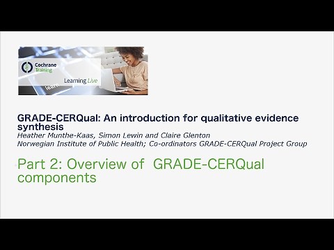 GRADE CERQual pt2: Overview of CERQual components