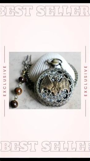 Bat battery operated pocket watch in bronze.