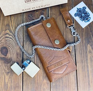 Chain Wallet, Biker Wallet Personalized, Leather Long Trucker Wallet With Hole for Chain, Motorcycle Wallet, Gothic Wallet - Etsy
