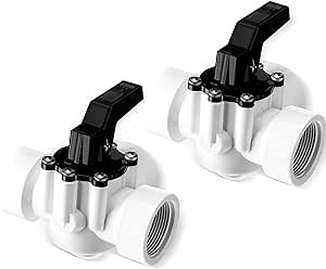 2 Pieces Swimming Pool Diverter Valve 1 1/2 Inch 3 Way Female Threaded Pool Replacement Valve for Pool and Spas, White