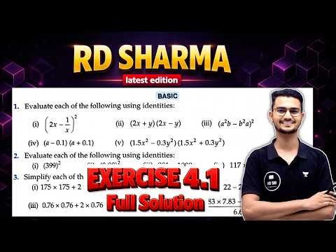 RD Sharma Class 9 Maths | Exercise 4.1 Chapter 4 | MD Sir Class 9