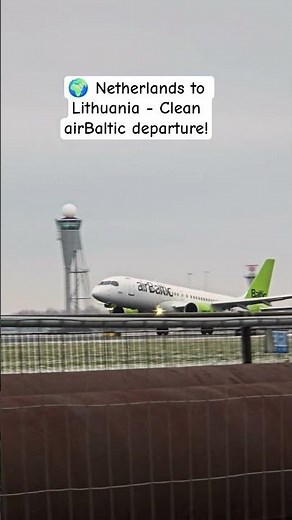 🇳🇱✈️🇱🇹 airBaltic Airbus A220-300 from Amsterdam to Vilnius!