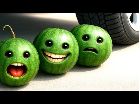 Experiment Car vs Watermelons Challenge - Crushing Crunchy & Soft Things by Car!