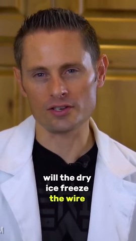 Testing whether a hot wire can cut through solid dry ice