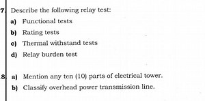 7.Describe the following relay test:a) Functional testsb) R... | Filo