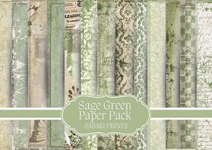 Sage Green Paper Pack, Printable Papers, Digital Junk Journal, Botanical Junk Journal, Junk Journal Kit, Sasaki Prints, Craftbook, DIY Paper - Etsy