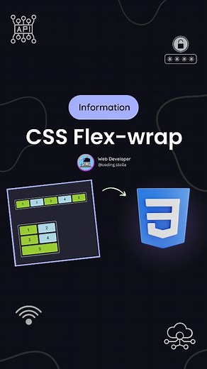 Stella • Coding • HTML • CSS • JAVASCRIPT on Instagram: "CSS Flex-wrap 🤔 `flex-wrap` in CSS controls if items in a flex container should go onto multiple lines when they can't fit in one line 😱 ✅ `nowrap`: Keeps items on a single line, allowing overflow. ✅ `wrap`: Permits items to wrap onto multiple lines if needed. ✅ `wrap-reverse`: Enables wrapping onto multiple lines in reverse order. 🧑‍💻 Basic Syntax - .cards { flex-wrap: nowrap | wrap | wrap-reverse; } ❤️ Hit