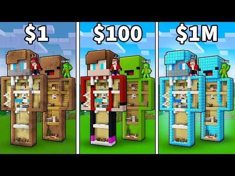 JJ and Mikey: From POOR To RICH Statue Challenge in Minecraft - Maizen