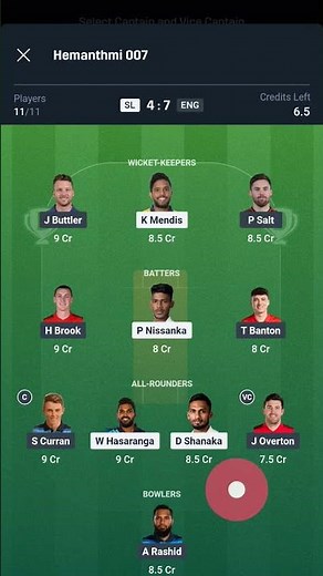 SL vs ENG Dream11 Prediction | SL vs ENG Dream11 | Sri Lanka vs England 2nd T20 Match