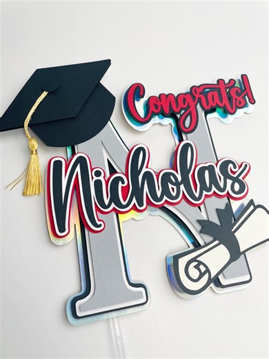 Graduation Cake Topper With Tassel, Custom Grad Decoration - Etsy