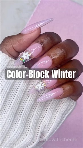 Clean Color-Block Winter Nails ❄️ | Dip Powder With Tape