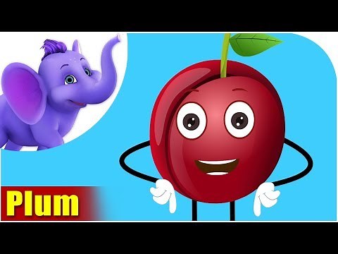 Plum Fruit Rhyme for Children, Plum Cartoon Fruits Song for Kids