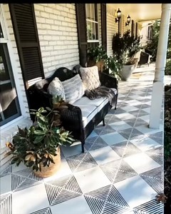 2.8K views · 59 reactions | @hopelonginglife continues to blow us away with her beautiful DIY tile stencil projects! If you • LOVE • this stenciled faux tile patio, go to her page and she what she did with a star tile stencil & stair risers! Videos are a fun way to express yourself and share your creative process! Please tag us or use the hashtag #cuttingedgestencils , we would love to feature them! :)  Nola Tile Stencil | Cutting Edge Stencils | Facebook