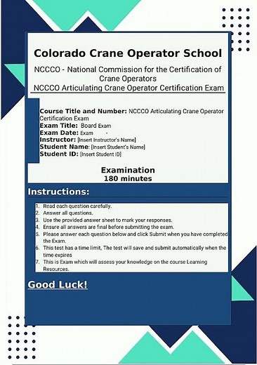 NCCCO National Commission for the Certification of Crane Operators NCCCO Crane Operator Articulating