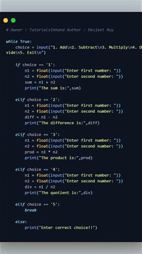 calculator program in python ❤️