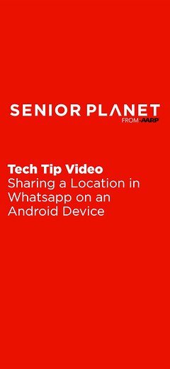 Sharing your location can come in handy for travel, concerts, or emergencies. 📍 Check out our step-by-step video to learn how to share your location on WhatsApp using an Android device. Subscribe to Senior Planet on YouTube for more Tech Tips! http://spr.ly/61847etwy | Senior Planet