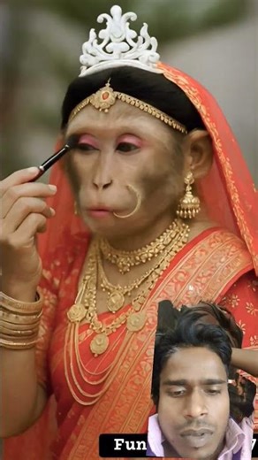 monkey bride makeup 😍💄#funny #viralvideo #shorts #makeup #monkey