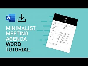 Minimalist Meeting Agenda Template Speedrun | Microsoft Word Tutorial [FREE DOWNLOAD]