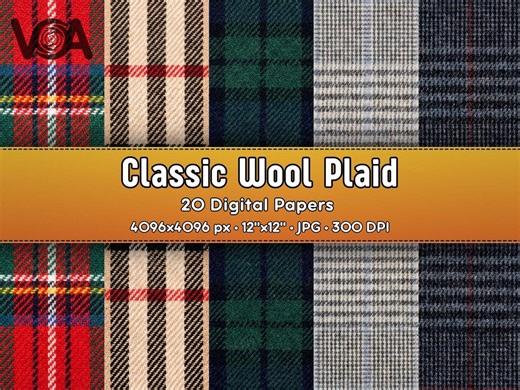 クラシックウールチェック柄デジタルペーパー、タータンチェック＆バッファローチェック背景、赤緑ベージュ生地テクスチャ20種類 - 商用利用可、4K - Etsy 日本