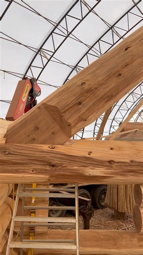39K views · 2.6K reactions | Some awes hanging trusses | Langberg Log Homes | Facebook