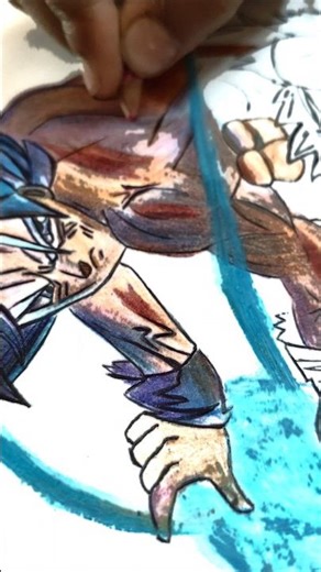 Drawing an anime character using pencil colors