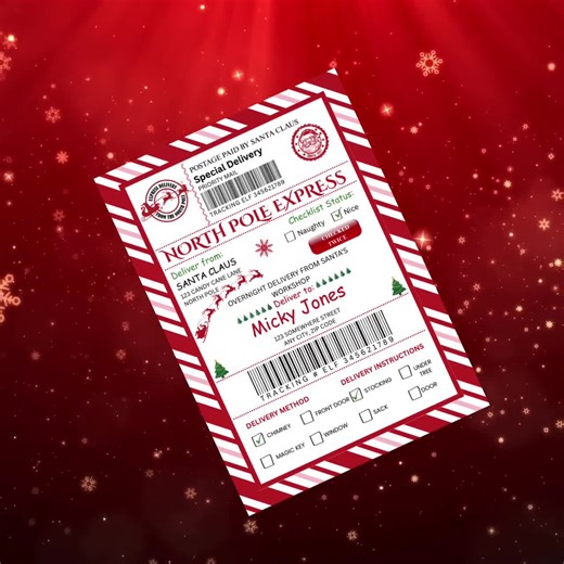 Santa Mail Label, Canva Template, Christmas Sticker Labels, Editable Thermal Label Designs,printable Digital Download - Etsy