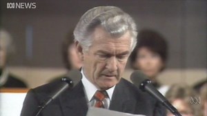 Bob Hawke's tears for the victims of the Tiananmen Square massacre in 1989 was a pivotal moment of his time in office. Despite substantial resistance and without consulting cabinet - he acted alone in granting asylum to thousands of Chinese students who would become an important part of Sydney's society. | ABC Sydney