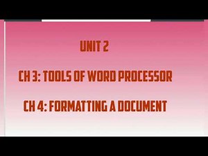 4: Tools of Word Processor