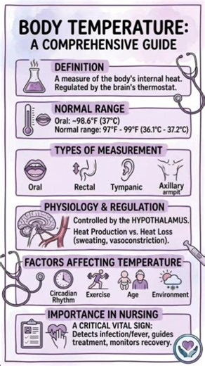 Body Temperature 🌡️ 🤒 || Part- 1 ||#nursingnotes #viralshorts #youtubeshorts #nursingstudent