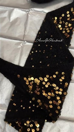 ✨ Fluffy Angora Bandana Head Scarf with Sequins | Handmade Knit Accessory ❄️