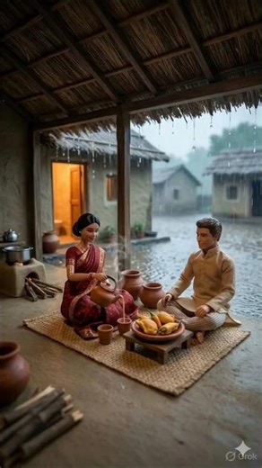 “Miniature Doll Cooking Pakoda & Chai in Rain 🌧️ | ASMR Delight!” #miniaturecooking #indianvillage