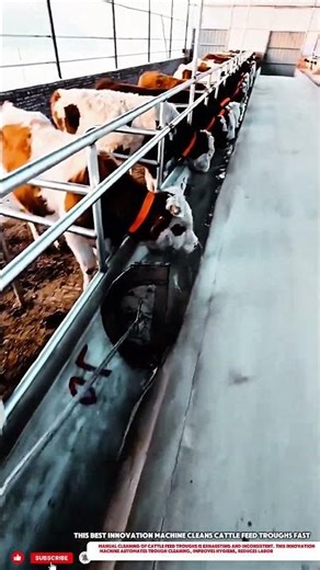 Best Innovation Machine Cleans Cattle Feed Troughs Fast #innovation