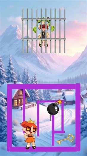 Only One Key Can Save Mimi! 🔑 #animation #cartoonshorts #mimi #youtubeshorts