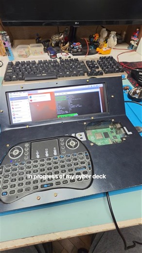 Day 2 of making Cyberdeck using raspberry pi 4. #raspberrypi #cyberdeck