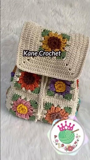 Easy Crochet Backpack 🌺 Granny Square B163