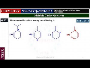 NSEC PYQs 2021 to 2012 l 12a. Organic chemistry Some basic principles